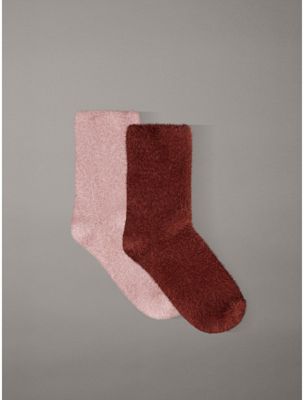 red 2er-pack flauschig-weiche knöchelsocken für damen - 