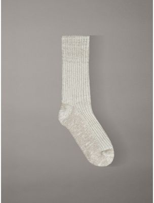 beige soft ribbed home socks for women 