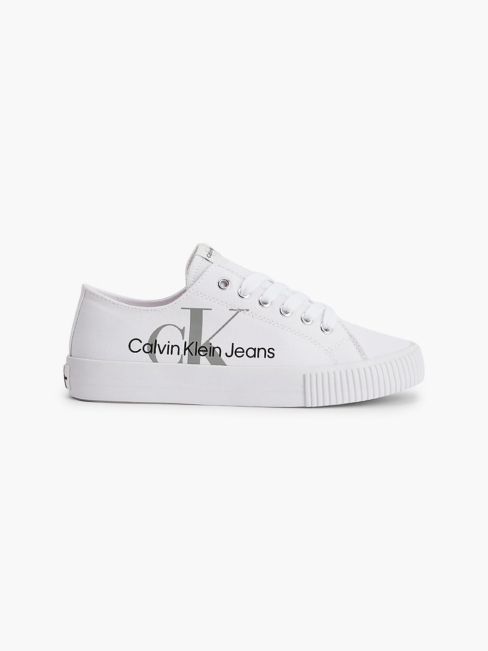 WHITE Recycled Canvas Trainers undefined kids unisex Calvin Klein