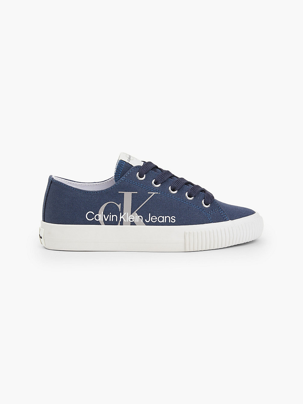 BLUE Recycled Canvas Trainers undefined kids unisex Calvin Klein