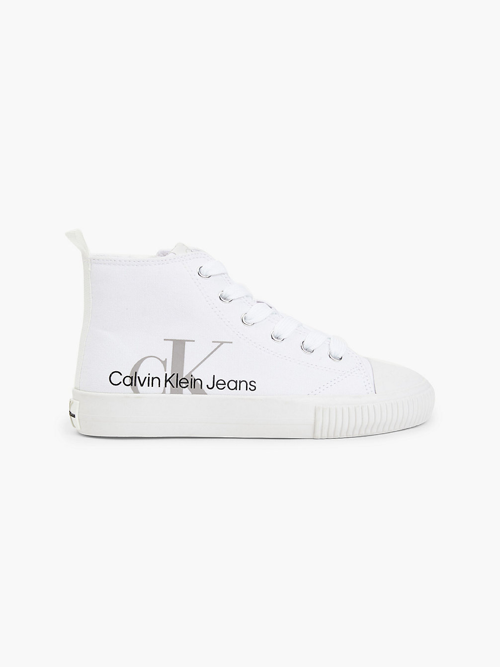 WHITE Recycled Canvas High-Top Trainers undefined kids unisex Calvin Klein