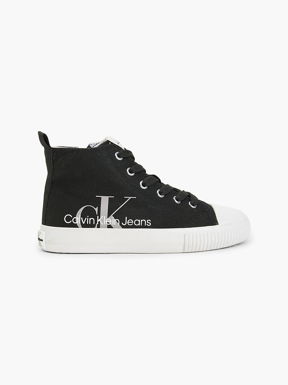 BLACK Recycled Canvas High-Top Trainers undefined kids unisex Calvin Klein