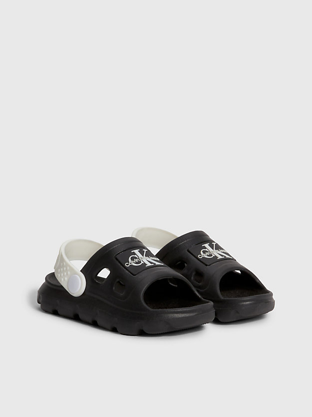 black/white clog sandals for kids unisex calvin klein jeans
