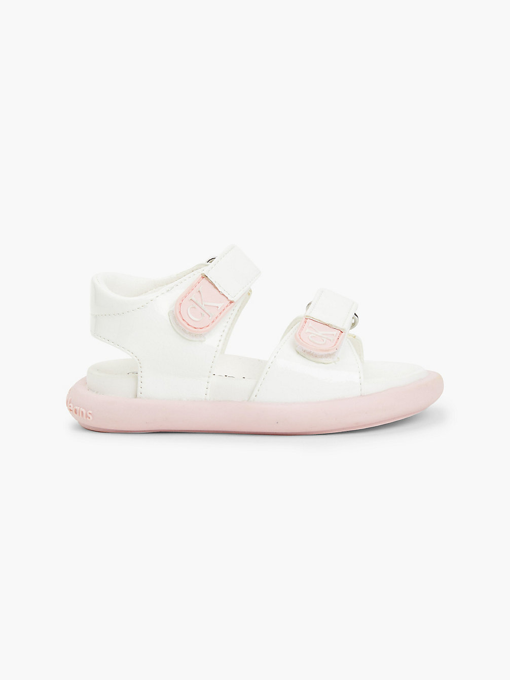 WHITE/PINK Logo Sandals undefined girls Calvin Klein