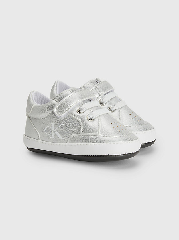 SILVER Recycled Baby Trainers for girls CALVIN KLEIN JEANS
