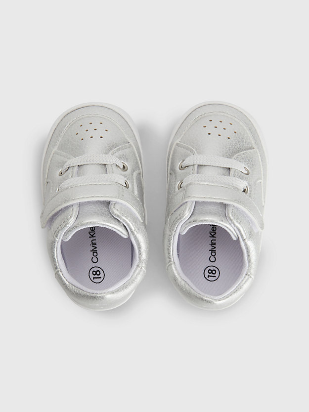 SILVER Recycled Baby Trainers for girls CALVIN KLEIN JEANS
