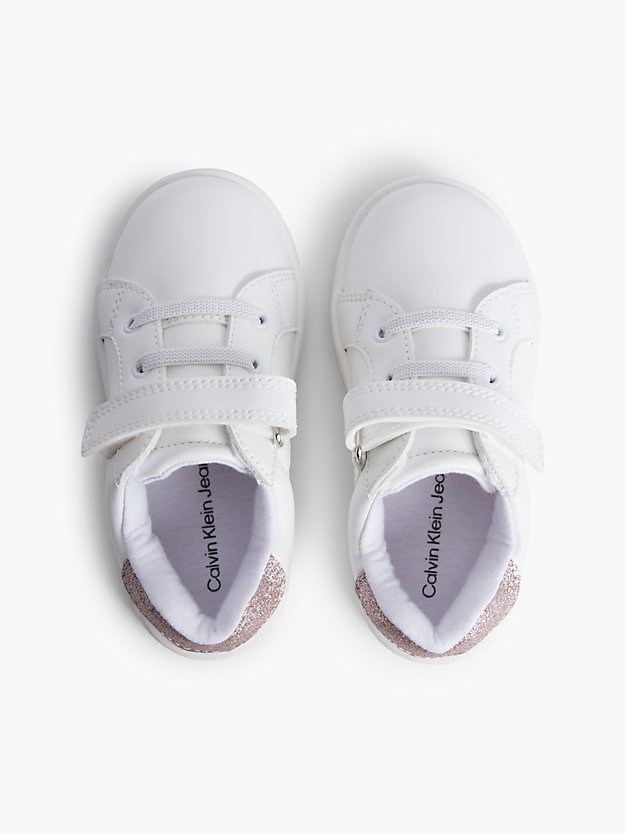 WHITE/PINK Sneakers riciclate per bambini-primi passi da girls CALVIN KLEIN JEANS