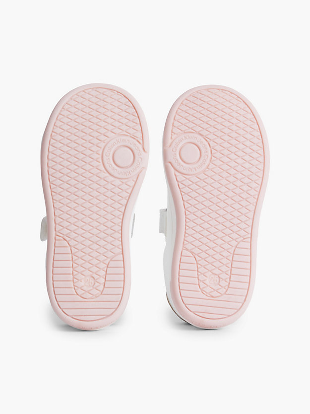 WHITE/PINK Recycled Toddlers-Kids Trainers for girls CALVIN KLEIN JEANS