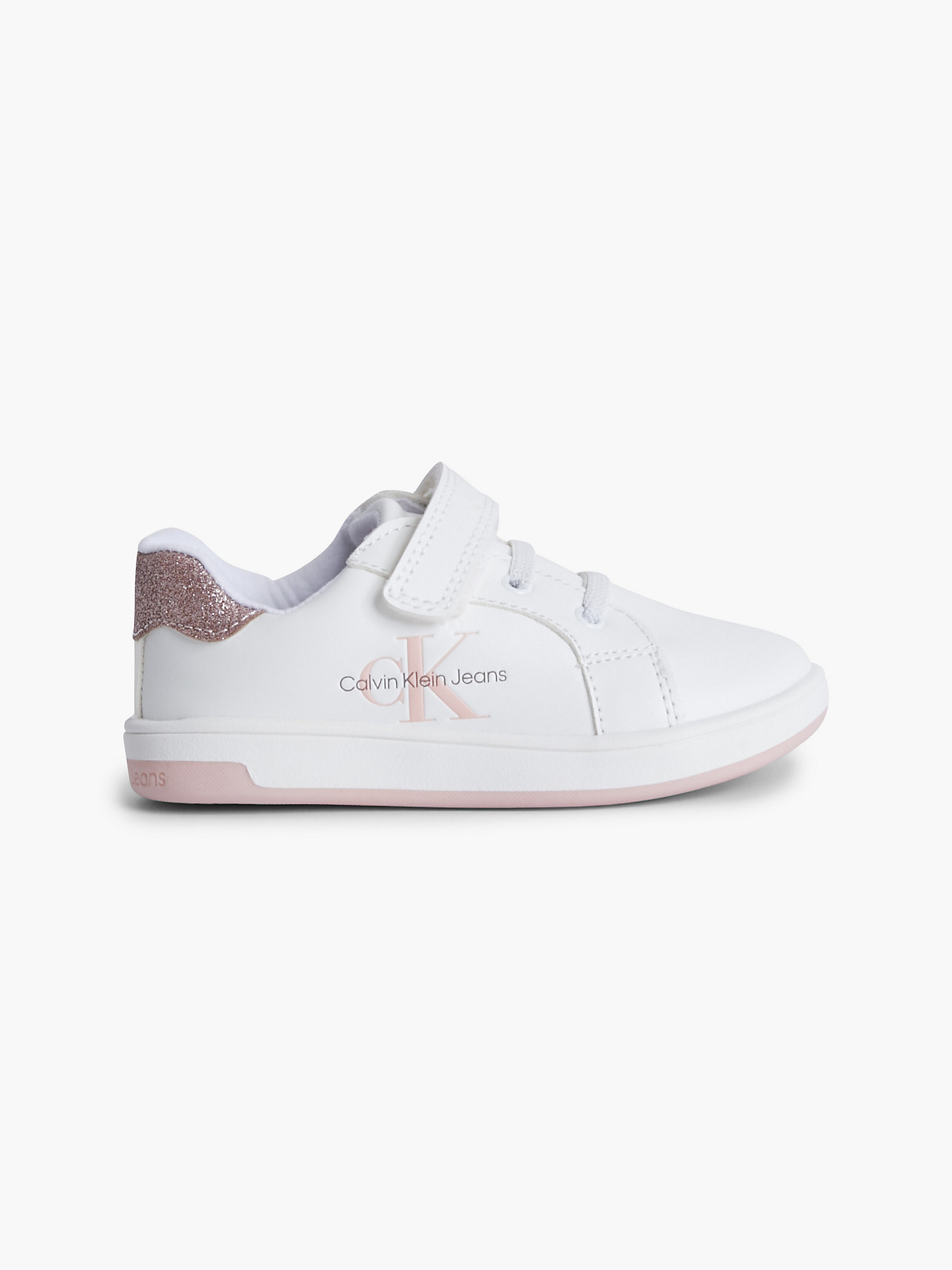 White/pink Recycled Toddlers-Kids Trainers undefined girls Calvin Klein