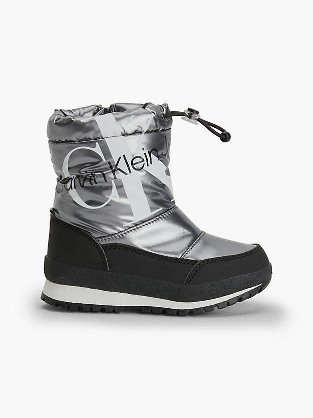 dark silver kids snow boots for girls calvin klein jeans