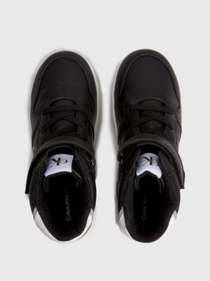BLACK/WHITE Recycled Kids High-Top Trainers for kids unisex CALVIN KLEIN JEANS