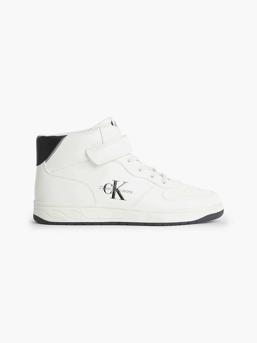 WHITE BLACK Recycled Kids High-Top Trainers undefined kids unisex Calvin Klein