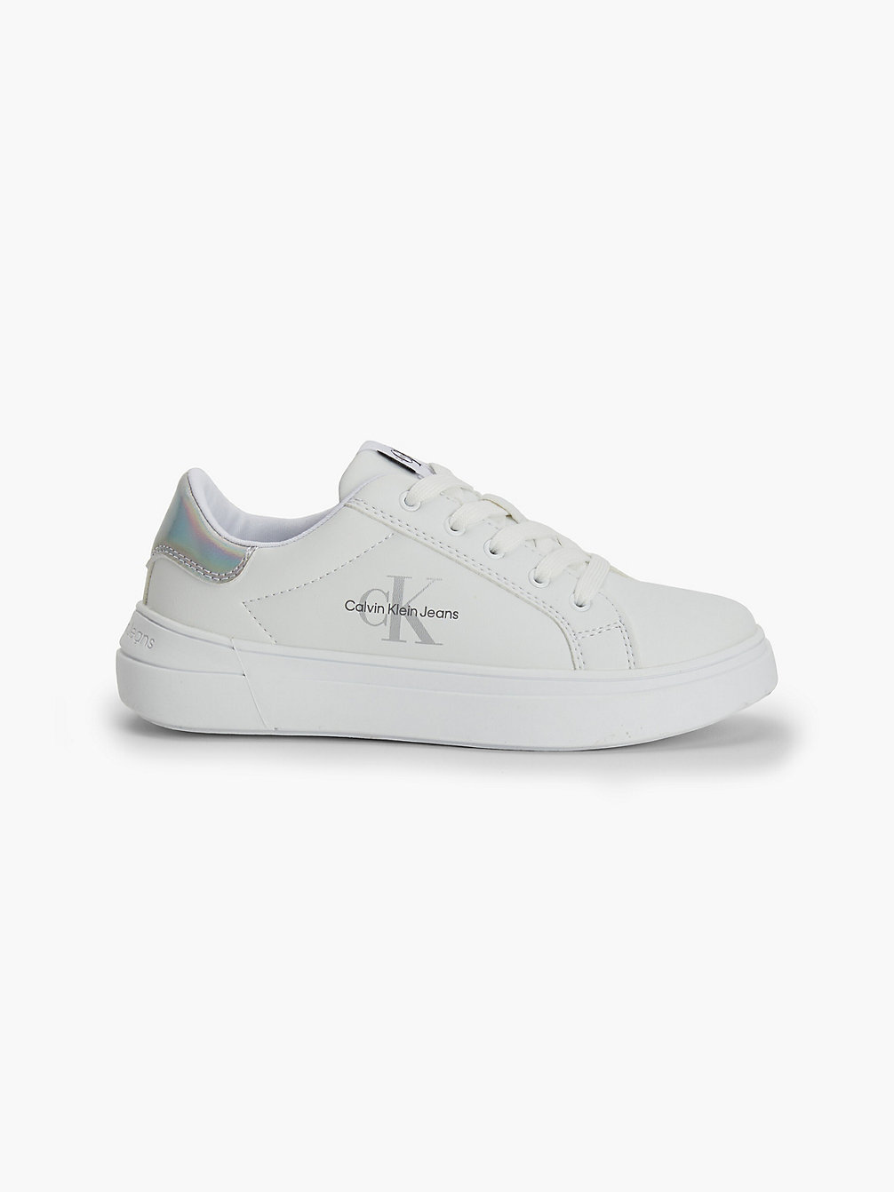 WHITE/SILVER Recycled Kids Trainers undefined kids unisex Calvin Klein