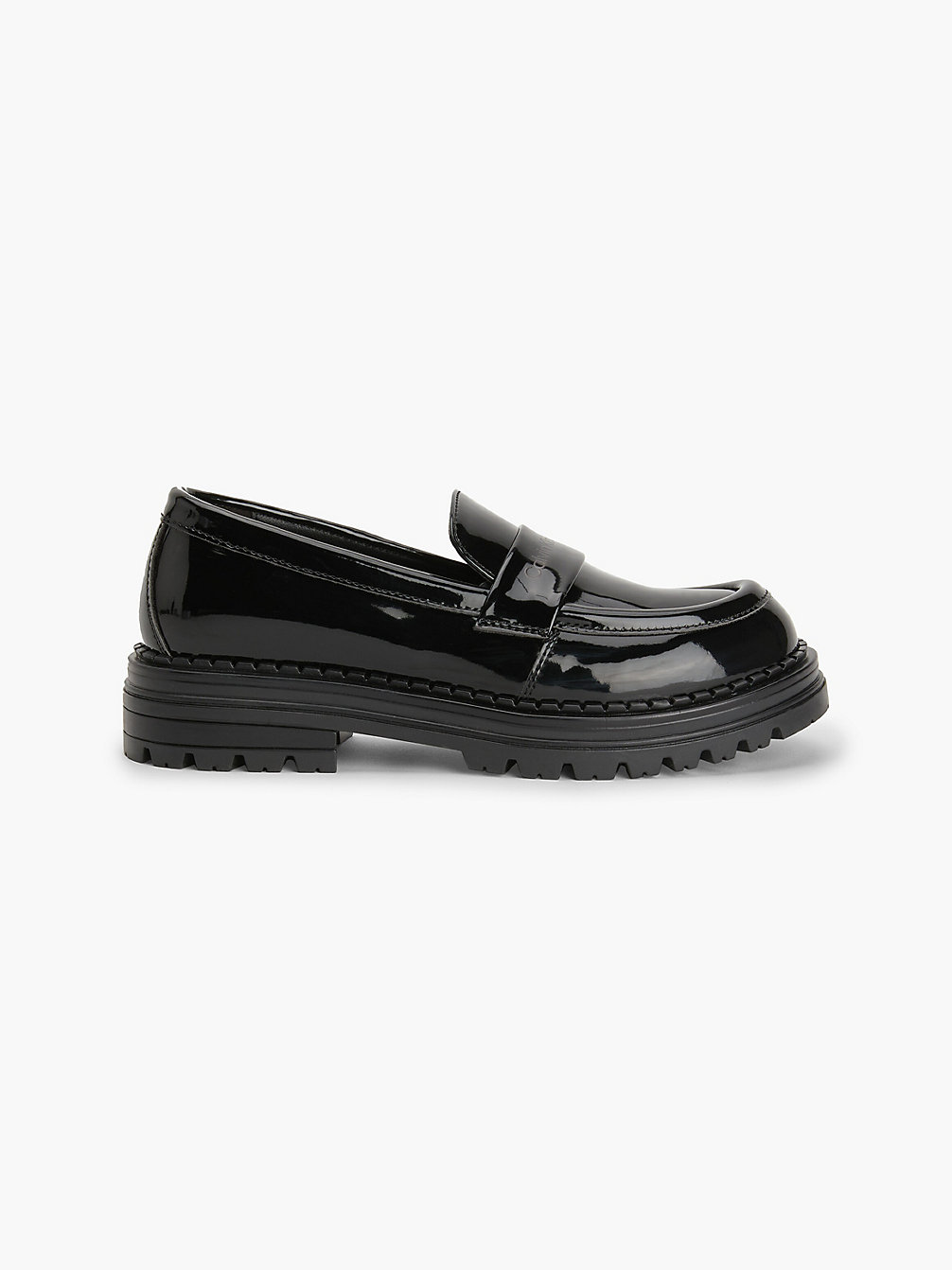 BLACK Faux Patent Leather Kids Loafers undefined kids unisex Calvin Klein