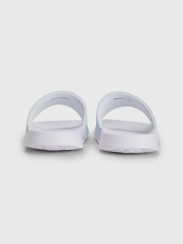 WHITE Faux Leather Kids Sliders for boys CALVIN KLEIN JEANS