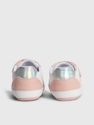 PINK/WHITE Baskets recyclées à velcro pour bébé for filles CALVIN KLEIN JEANS