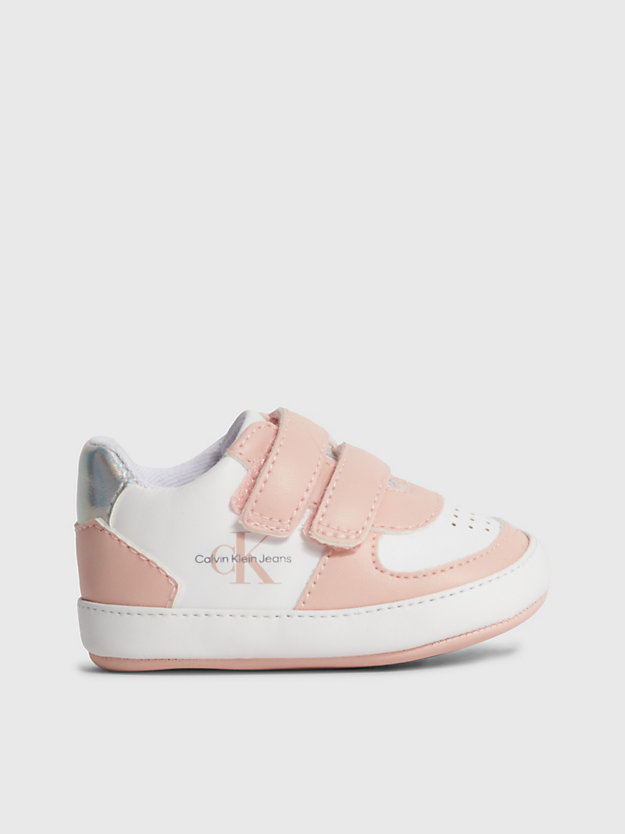 PINK/WHITE Sneaker in velcro riciclato neonato da bambina CALVIN KLEIN JEANS