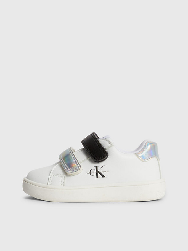 white toddlers and kids velcro trainers for girls calvin klein jeans