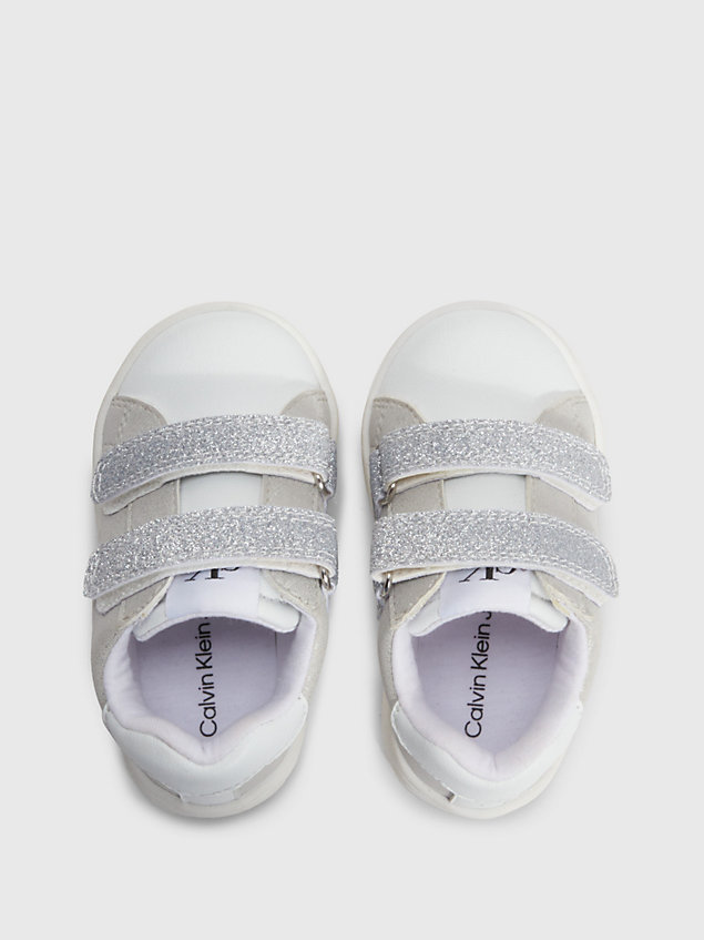 white toddlers and kids glitter trainers for girls calvin klein jeans