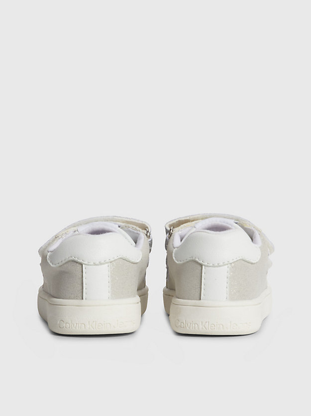 white/grey/silver glitzer-sneakers für kleinkinder und kinder für maedchen - calvin klein jeans