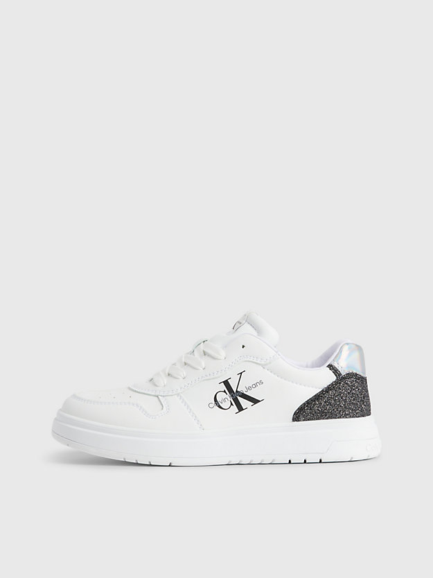 WHITE / BLACK Kids Recycled Trainers for girls CALVIN KLEIN JEANS