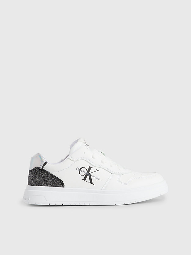 white / black kids recycled trainers for girls calvin klein jeans
