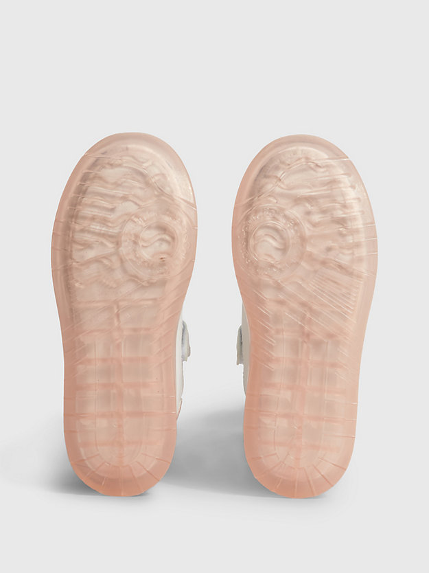 white/pink recycelte sneakers für kinder für mädchen - calvin klein jeans