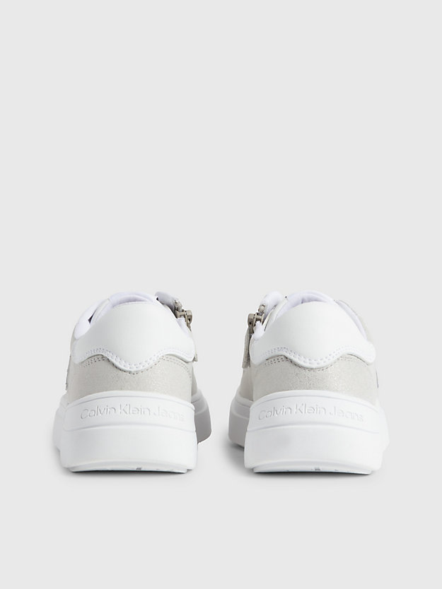 WHITE/GREY Sneaker riciclate bambino da bambina CALVIN KLEIN JEANS