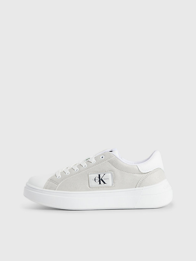 white/grey kids recycled trainers for girls calvin klein jeans