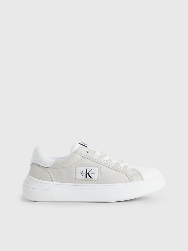 white/grey kids recycled trainers for girls calvin klein jeans