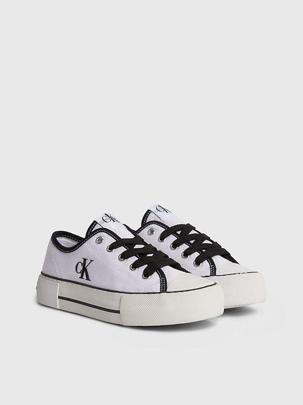 WHITE / BLACK Kids Recycled Platform Trainers for girls CALVIN KLEIN JEANS