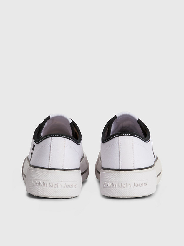 WHITE/BLACK Dziecięce buty sportowe na platformie z przetworzonych materiałów dla Dziewczynki CALVIN KLEIN JEANS