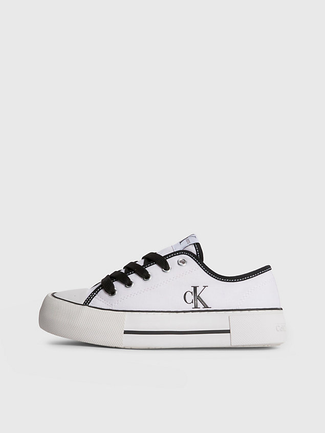 white kids recycled platform trainers for girls calvin klein jeans
