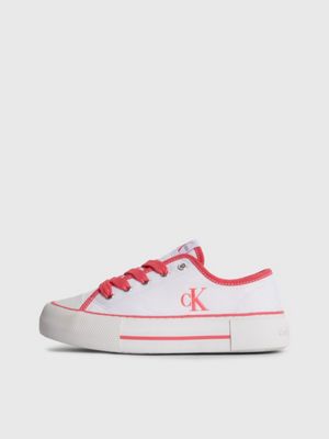 baskets à plateforme pour enfant white/fuchsia pour filles calvin klein jeans