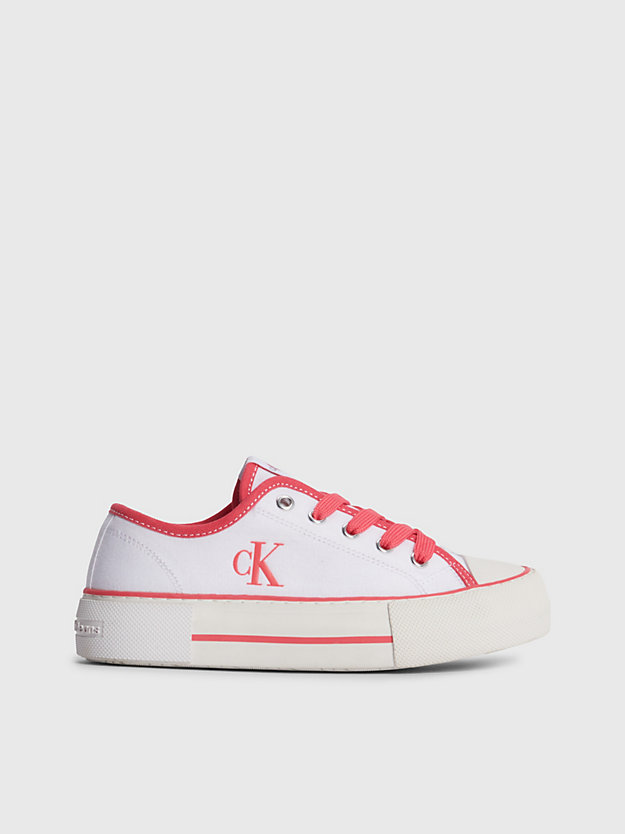 WHITE/FUCHSIA Gerecycled plateausneakers voor kdis voor girls CALVIN KLEIN JEANS