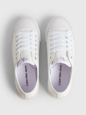 Calvin klein white hot sale platform trainers