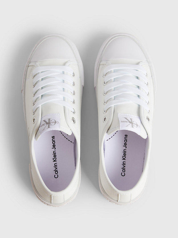 WHITE Sneaker ricilate con piattaforma bambino da girls CALVIN KLEIN JEANS