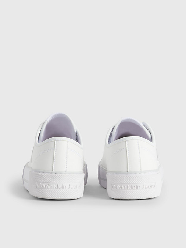 WHITE Sneaker ricilate con piattaforma bambino da girls CALVIN KLEIN JEANS
