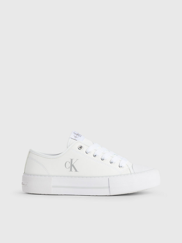 white kids recycled platform trainers for girls calvin klein jeans