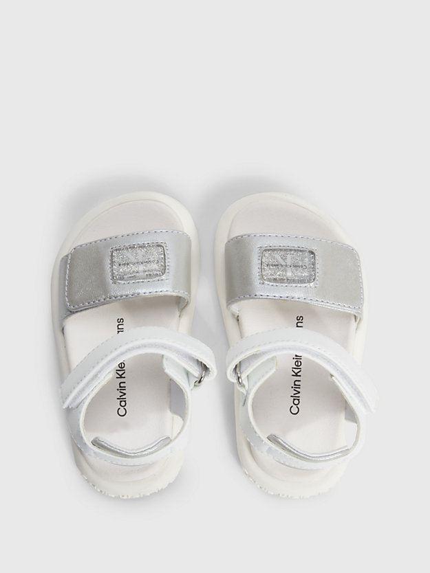SILVER / WHITE Sandales avec Velcro pour enfant et jeune enfant for girls CALVIN KLEIN JEANS