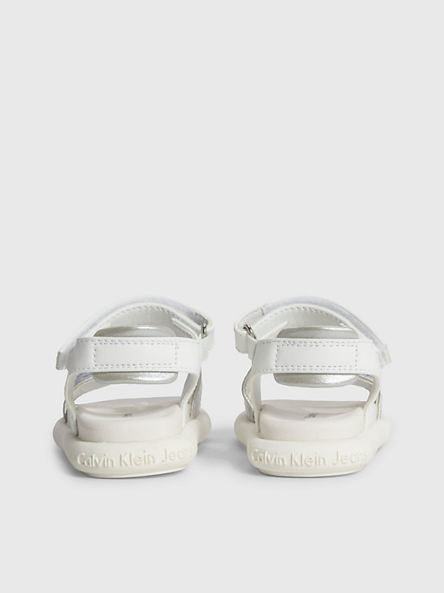 silver/white sandały na rzep dla małych i większych dzieci dla dziewczynki - calvin klein jeans