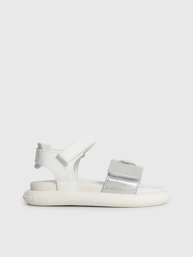 SILVER / WHITE Toddlers and Kids Velcro Sandals for girls CALVIN KLEIN JEANS