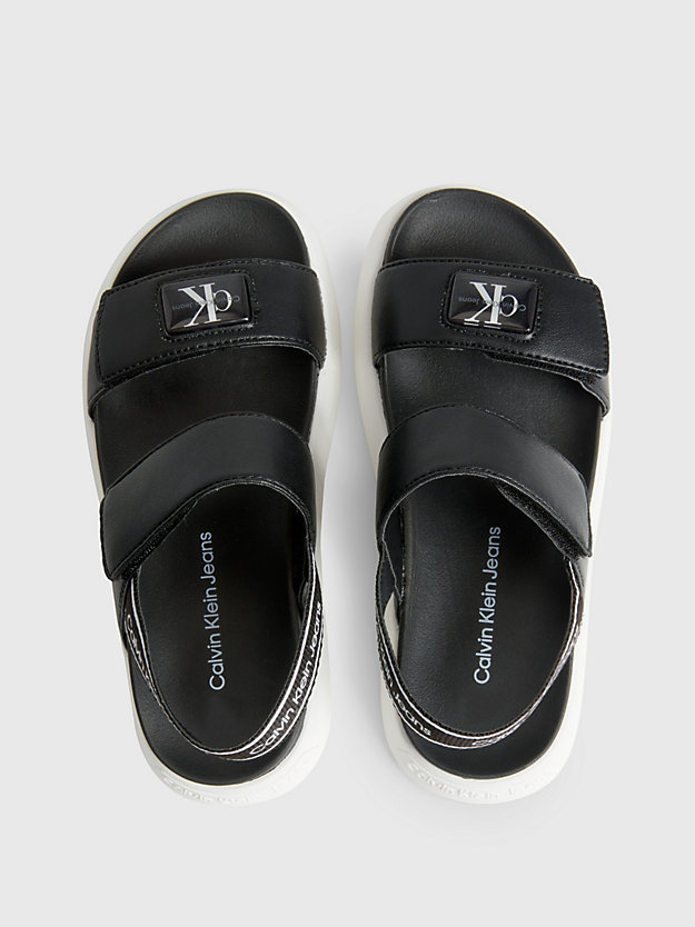 sandales avec velcro pour enfant black pour filles calvin klein jeans