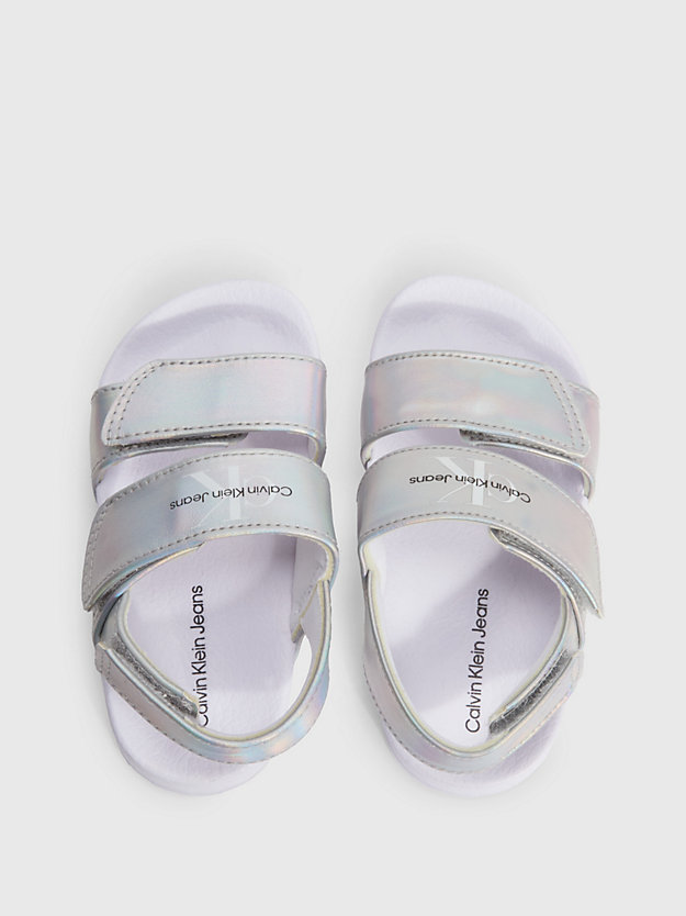 SILVER Toddlers and Kids Holographic Sandals for girls CALVIN KLEIN JEANS