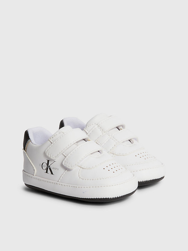 white/black baby recycled velcro trainers for boys calvin klein jeans