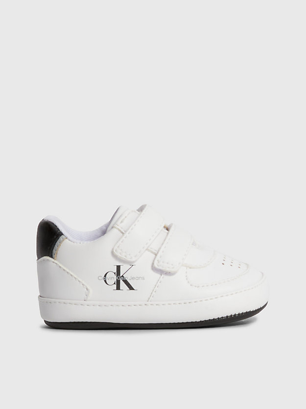 WHITE / BLACK Baby Recycled Velcro Trainers for boys CALVIN KLEIN JEANS