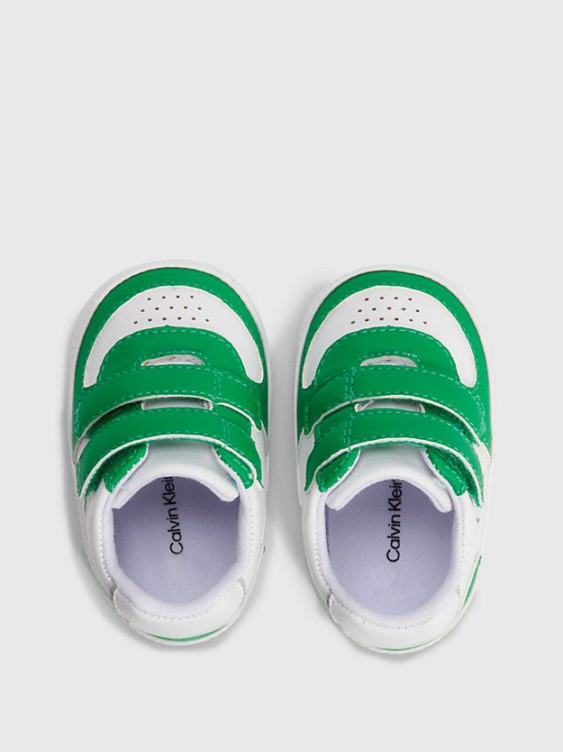 GREEN / WHITE Baby Recycled Velcro Trainers for boys CALVIN KLEIN JEANS