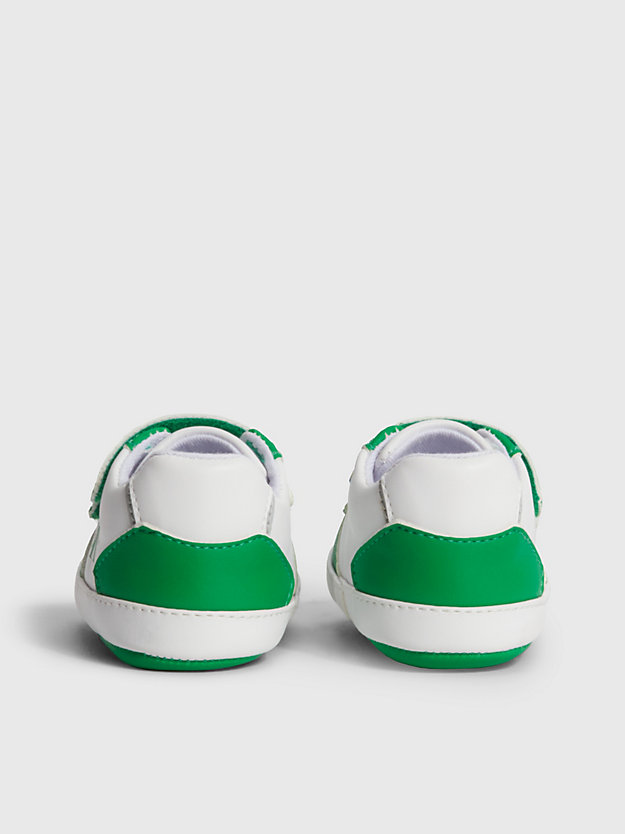 green / white baby recycled velcro trainers for boys calvin klein jeans