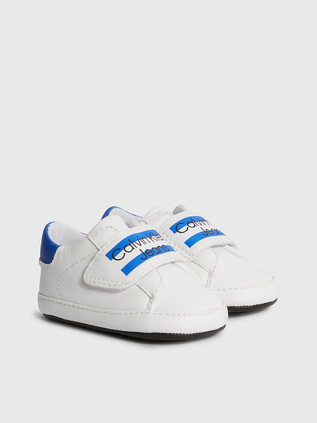 white/royal baby recycled velcro trainers for boys calvin klein jeans