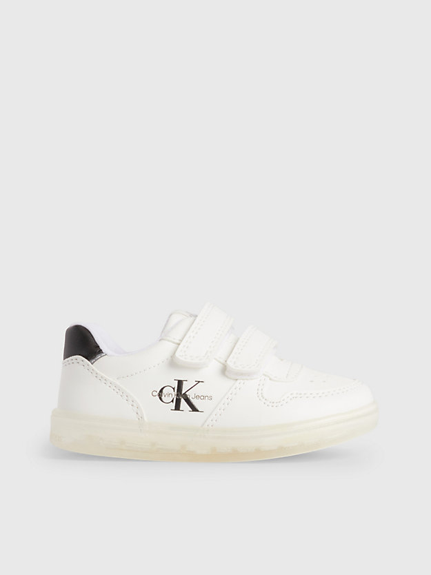 white toddlers and kids velcro trainers for kids unisex calvin klein jeans